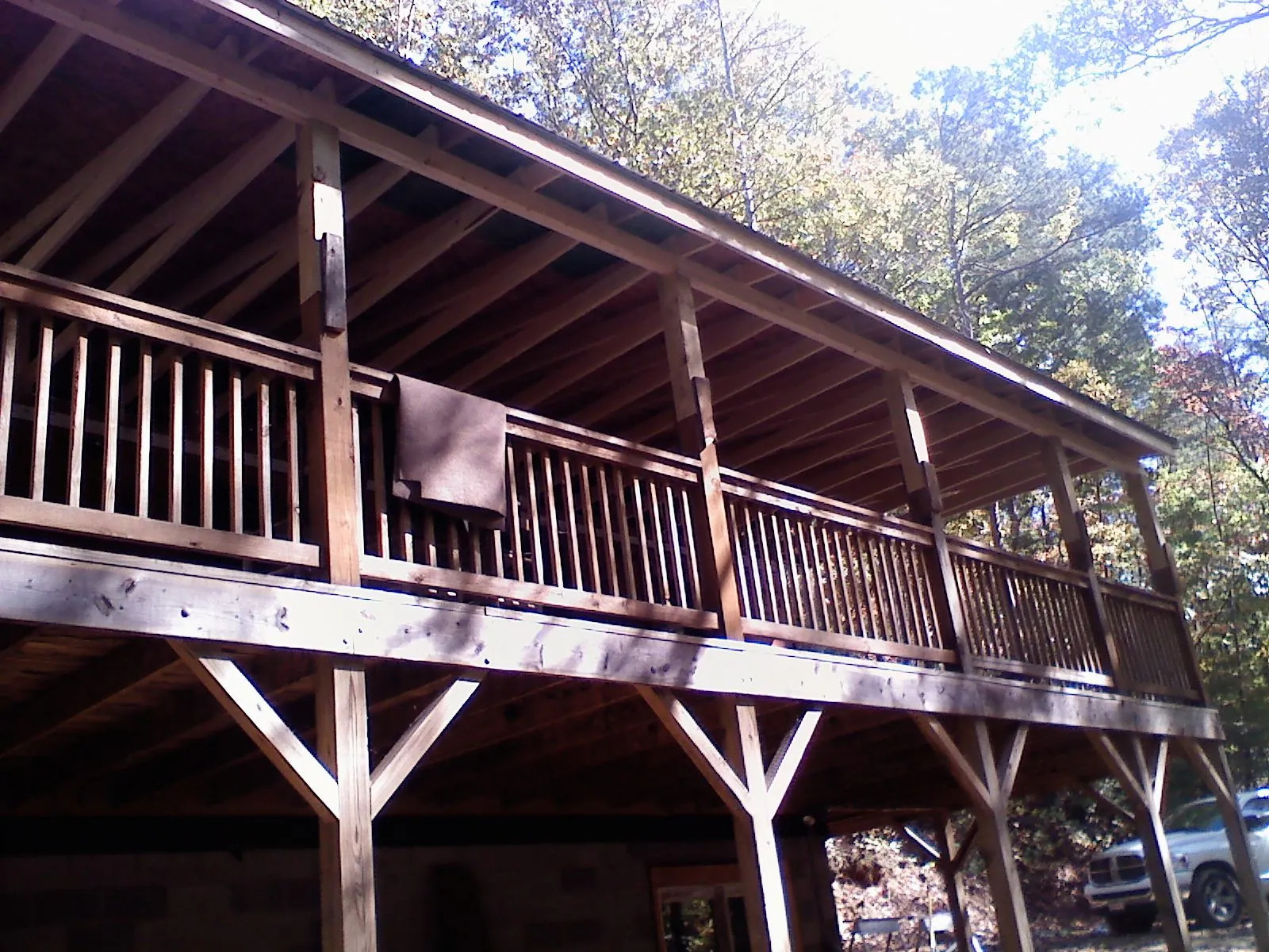 Timber framing under a new elevated porch and deck — Roof Leak Repair in Roulette by Roofing Brothers